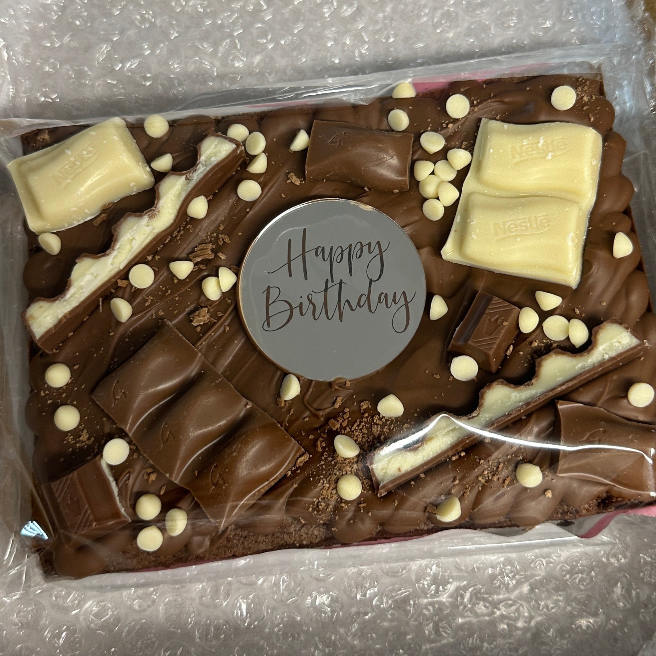 Happy Birthday Chocolate Brownie slab