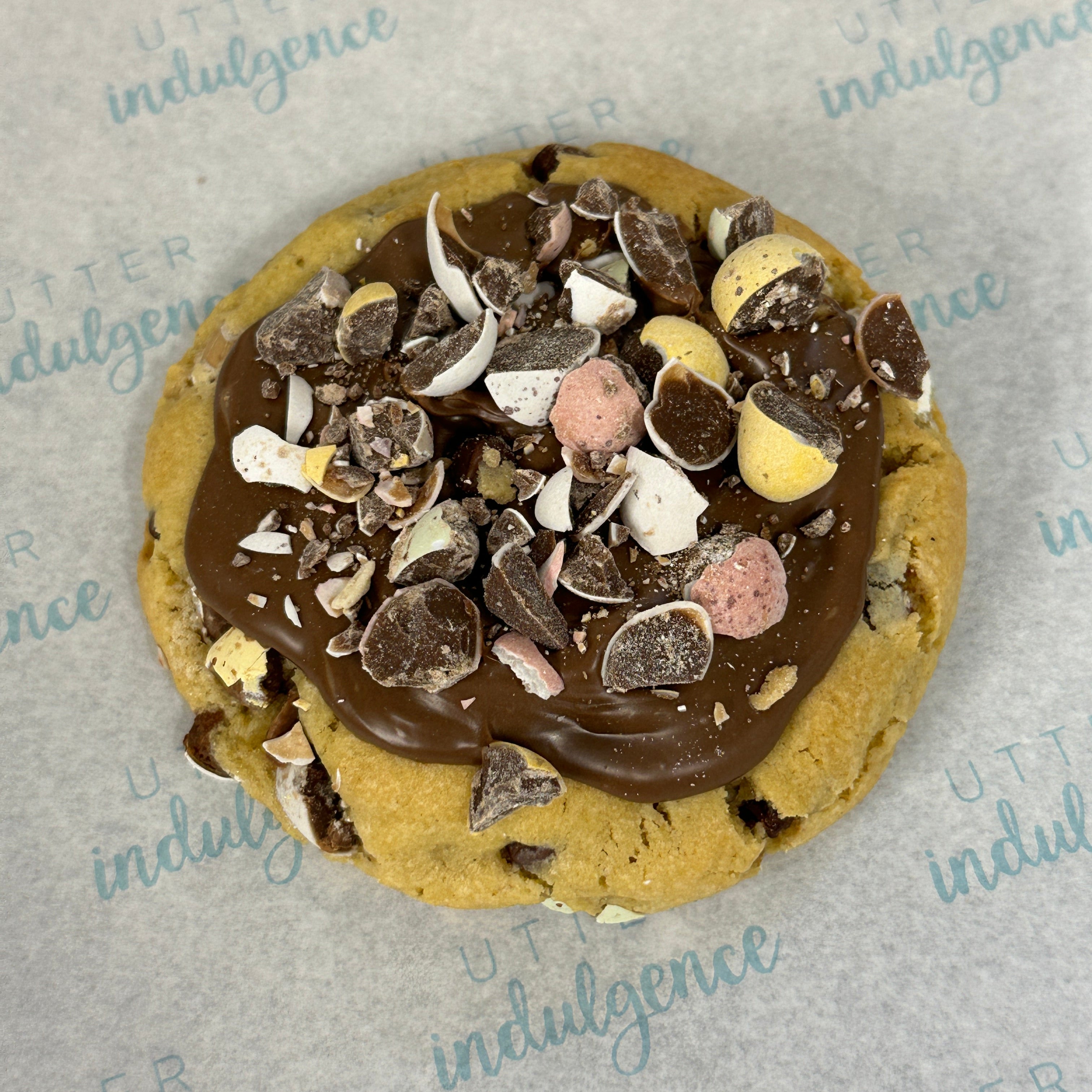 Mini egg cookie view from above