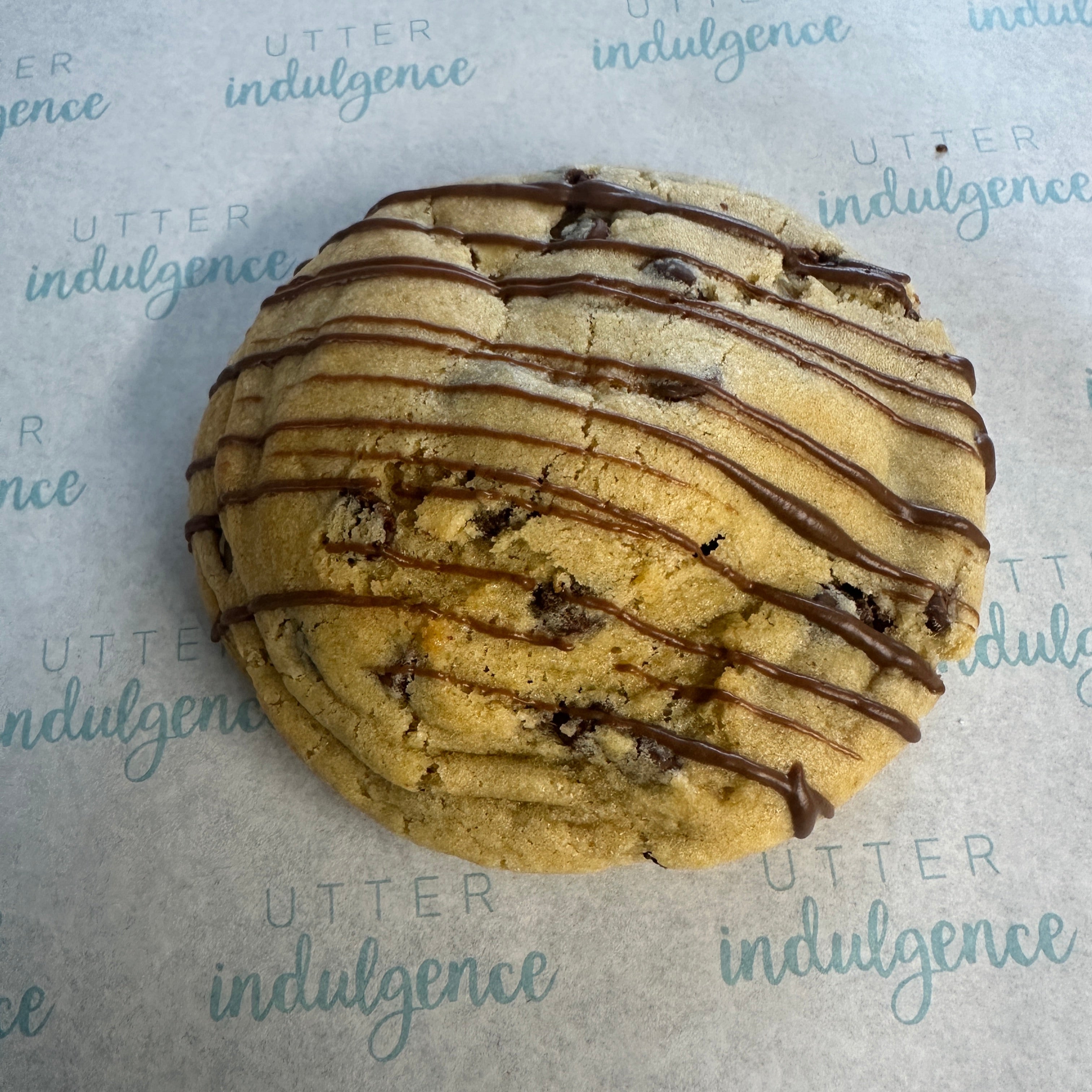 Creme egg cookie above view