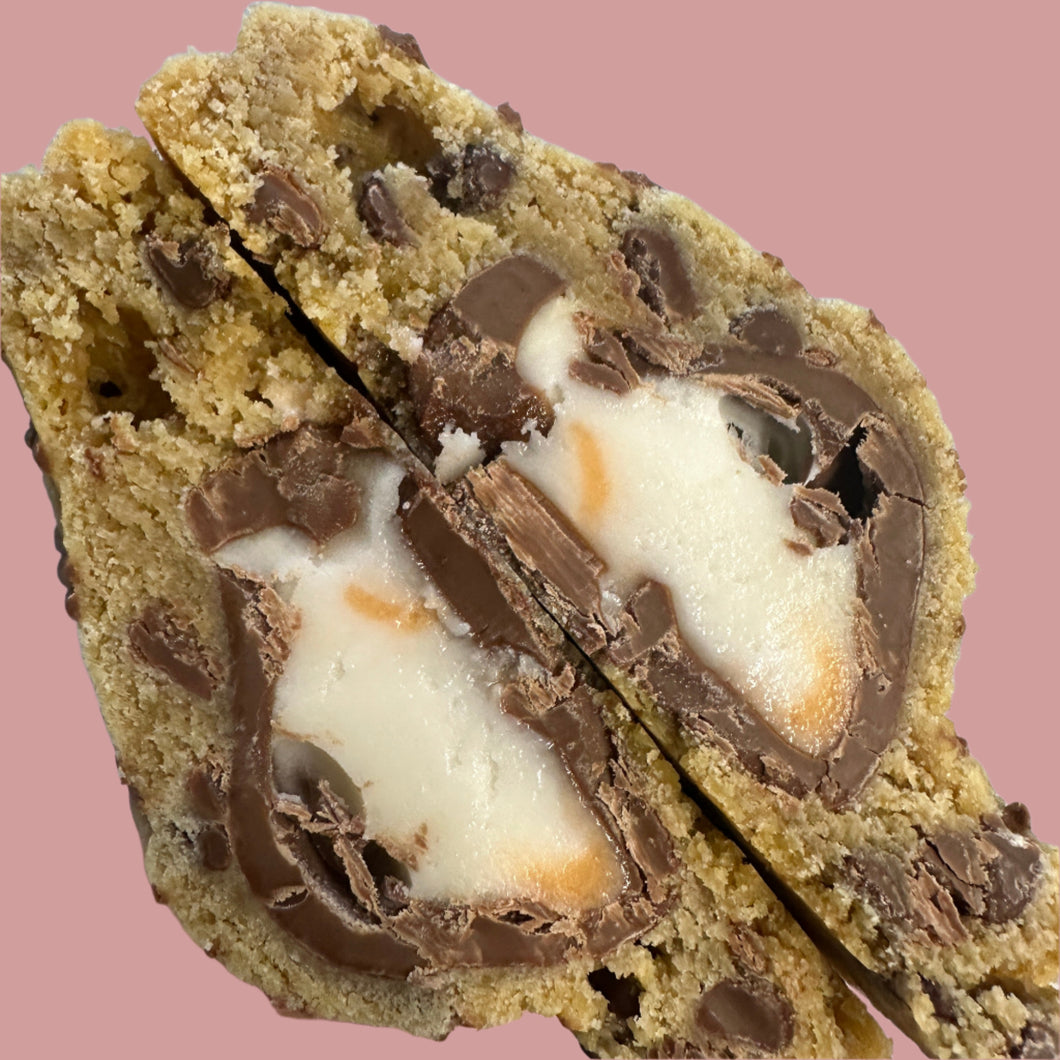 Creme Egg Stuffed Cookie