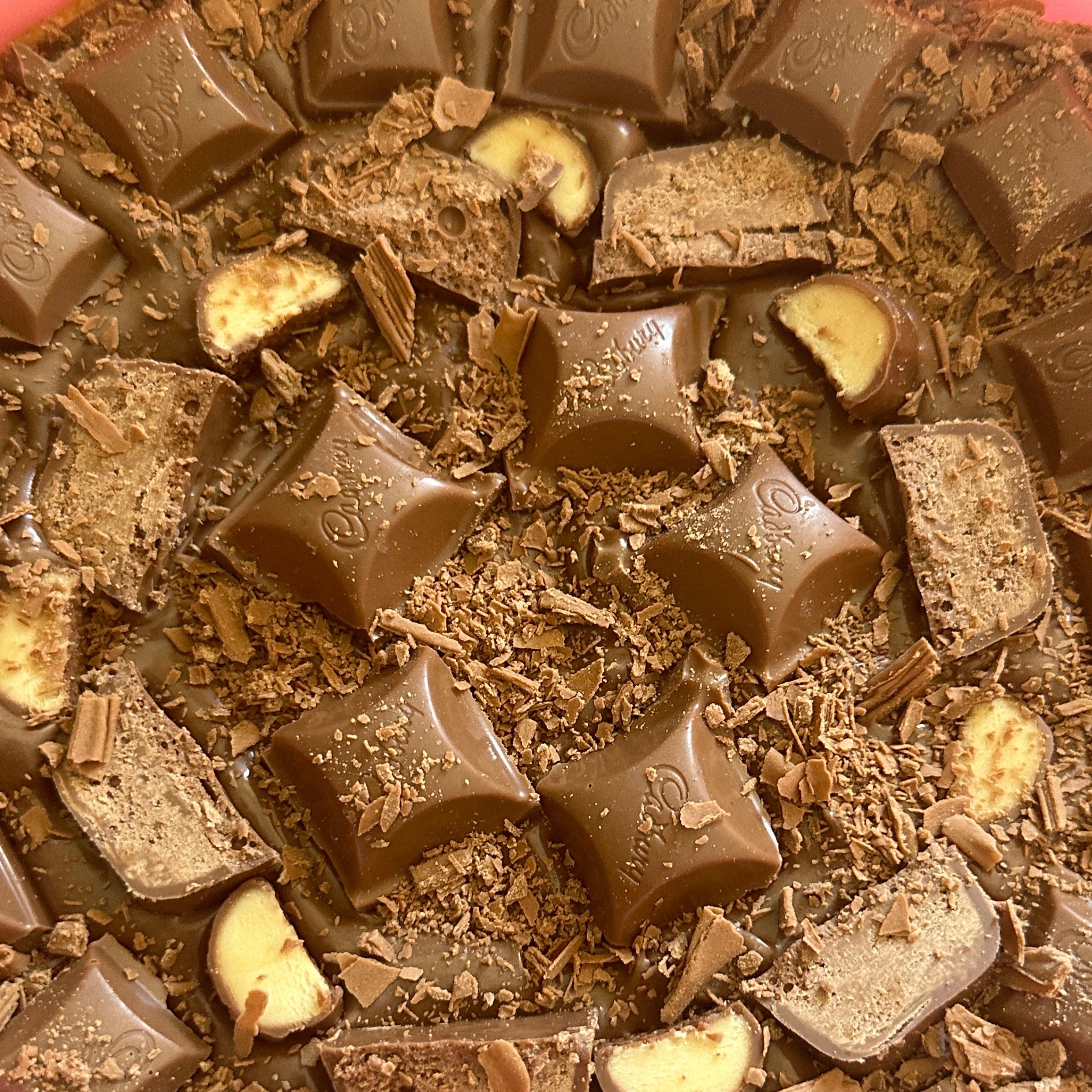 Chocolate cookie pie close up