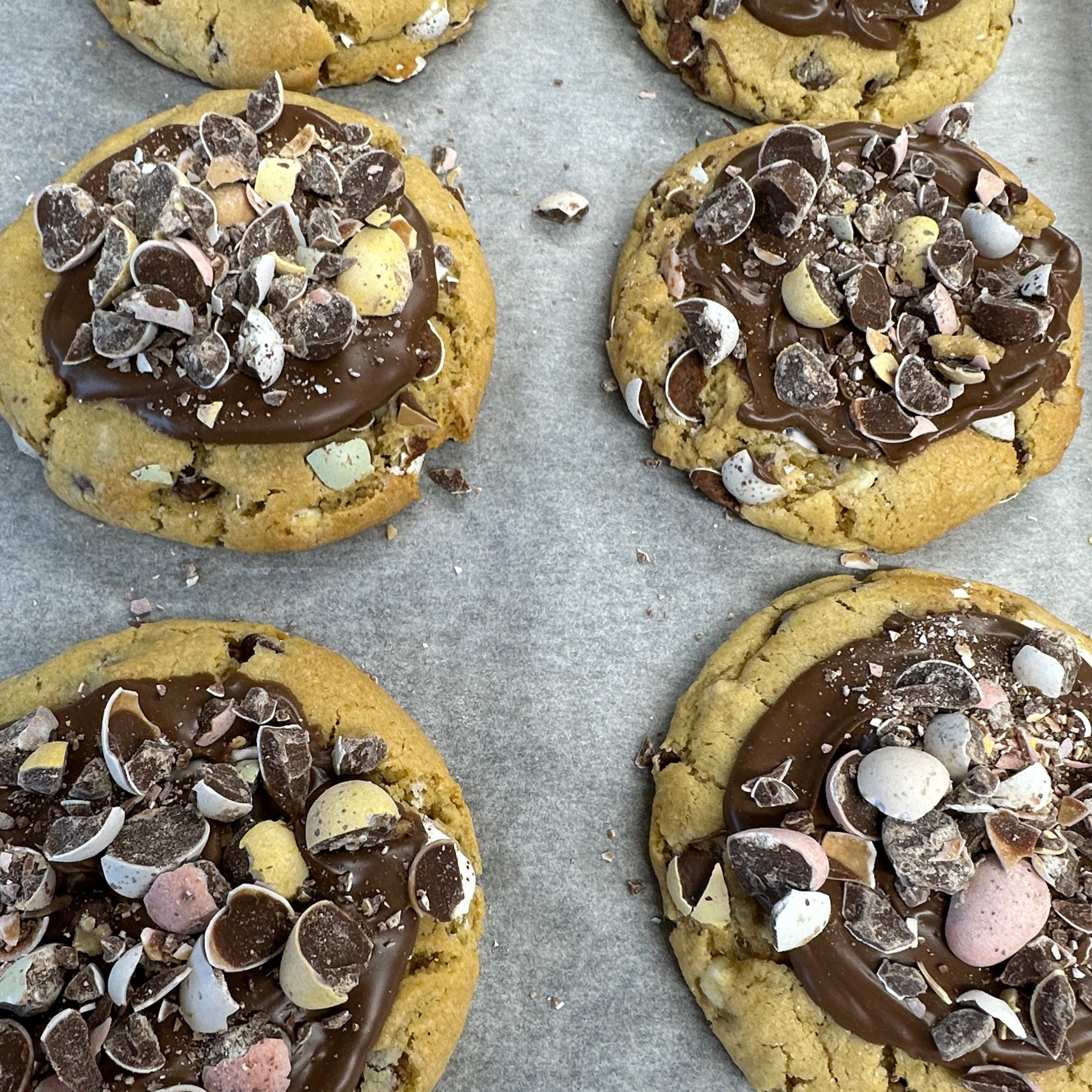 4 Mini egg cookies view from above