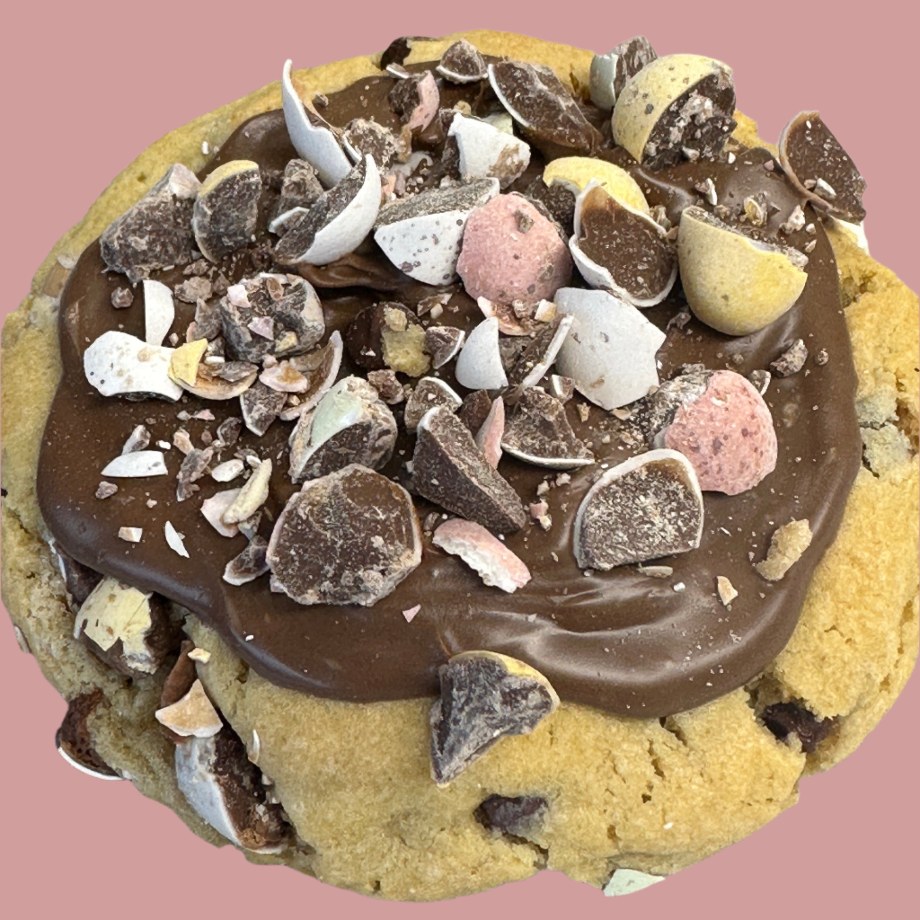 Mini egg cookie close up view